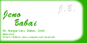 jeno babai business card
